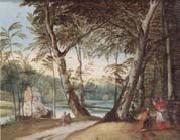 unknow artist A wooded landscape with a beggar kneeling before a cardinal oil painting picture wholesale